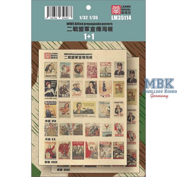 LANMO Model LAN-LM35114 WWII Allied propaganda posters 1+1