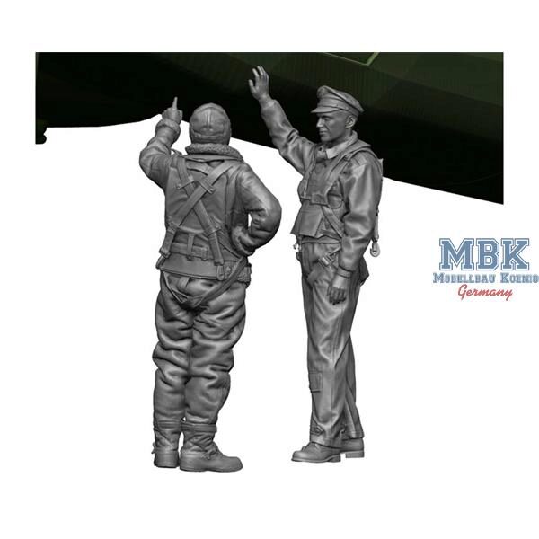 LEGEND PRODUCTIONS LF4820 WW2 US Bomber Pilot + Crew on the ground 1:48
