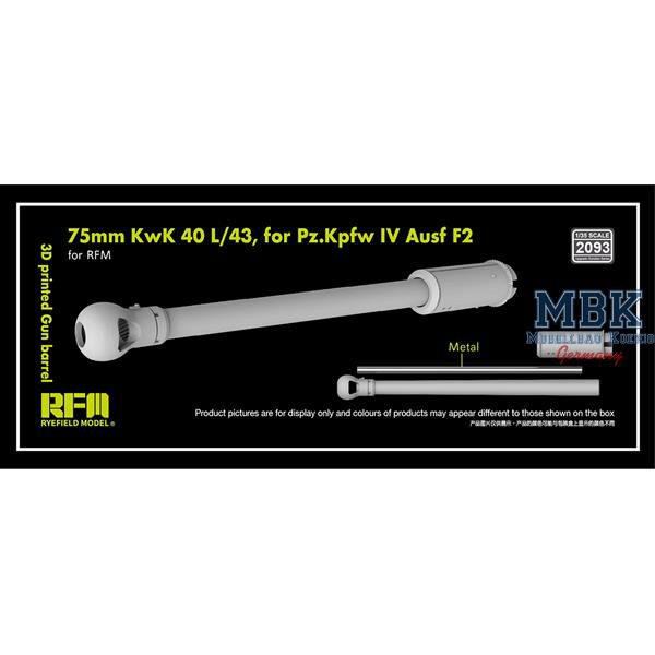 RYE FIELD MODEL RFM2093 3D print.Gun barrel 75mm KwK 40 L/43 Pz.Kpfw.IV F2