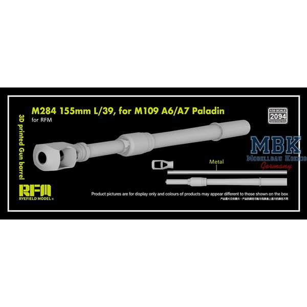 RYE FIELD MODEL RFM2094 3D print.Gun barrel M284 155mm L/39 for M109 A6/A7