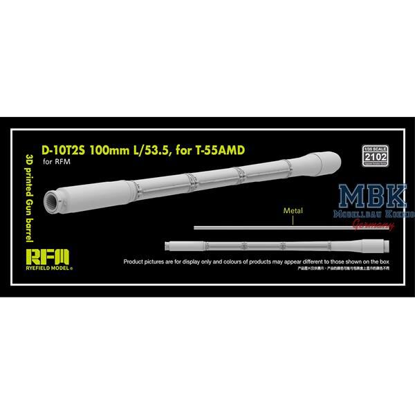 RYE FIELD MODEL RFM2102 3D print.Gun barrel D-10T2S 100mm L/53.5 f.T-55AMD