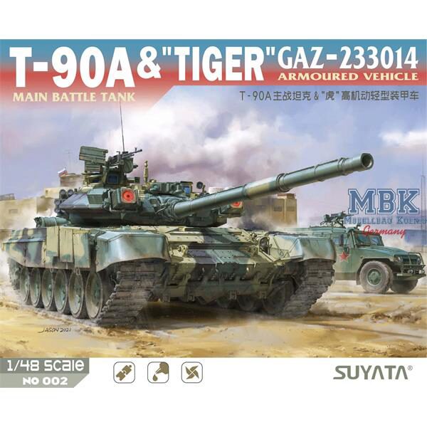 SUYATA SUY-NO002 T-90A MBT &  Tiger  Gaz-233014 Armoured Vehicle