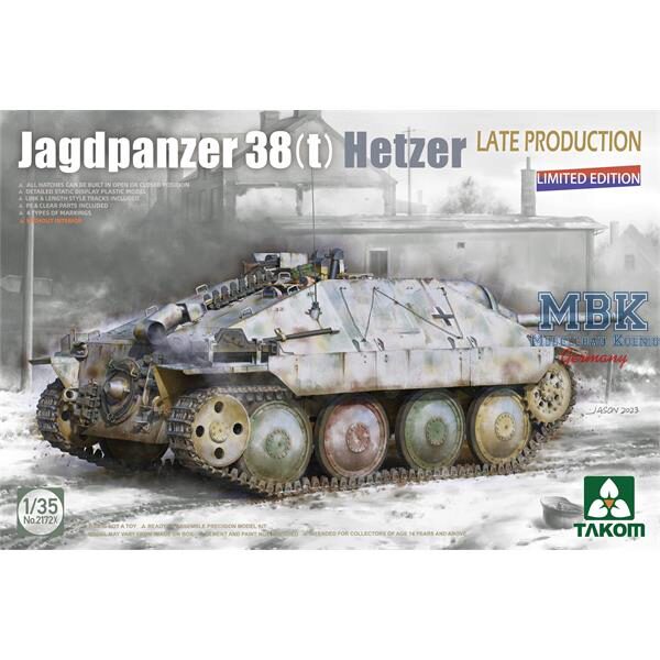 TAKOM MODEL 2172X TAK2172X Jagdpanzer 38(t) Hetzer LATE-Limited Ed.