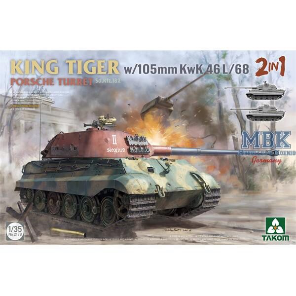 TAKOM MODEL 2178 KING TIGER Sd.Kfz. 182 w/105mm KwK 46L/68 2-in-1