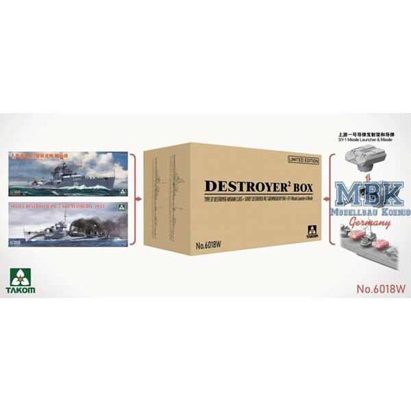 TAKOM MODEL TAK6018W Destroyers² Box - Anshan Class + Soviet PR.7+Bonus