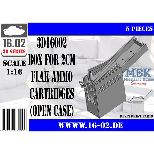 16.02 VK-3D16002 Box for 2cm Flak ammo cartridges (open case)