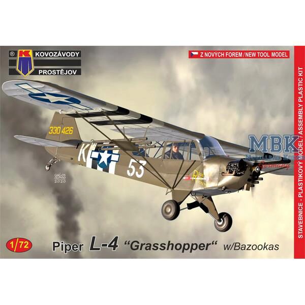 Kovozavody Prostejov kpm72190 Piper L-4 Grasshopper with Bazookas