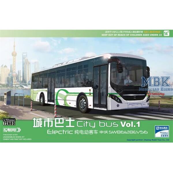 Sabre sabre72A03 Electric Citybus Shenwo SWB6128EV56 (1:72)