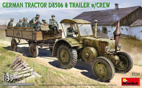 MiniArt 35314 German Tractor D8506 with Trailer & Crew