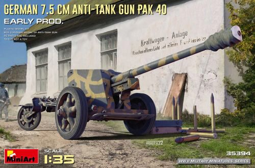 MiniArt 35394 German 7.5cm Anti-Tank Gun PaK 40. Early Prod