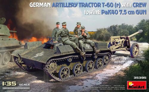 MiniArt 35395 German Artillery Tractor T-60 (r) w/PaK40 Gun & Crew