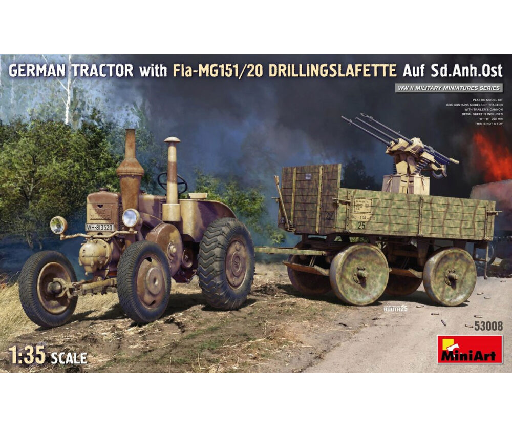 Miniart 53008 1:35 Dt. Schlepper m. Sd.Anh. Ost/Drill.