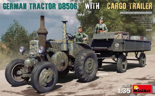 MiniArt 35317 German Tractor D8506 with Cargo Trailer