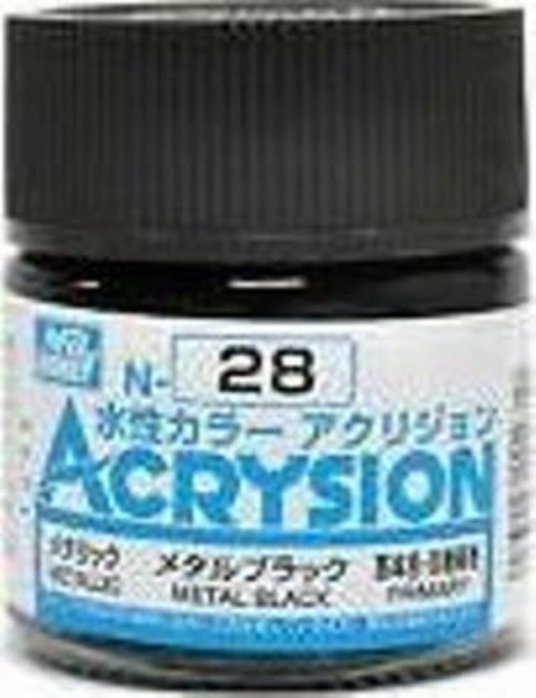 Mr Hobby - Gunze N-028 Acrysion (10 ml) Metal Black metallic