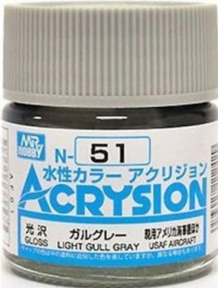 Mr Hobby - Gunze N-051 Acrysion (10 ml) Light Gull Gray glänzend
