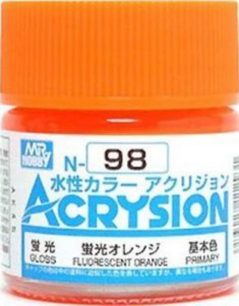 Mr Hobby - Gunze N-098 Acrysion (10 ml) Fluorescent Orange glänzend