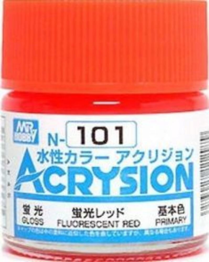 Mr Hobby - Gunze N-101 Acrysion (10 ml) Fluorescent Red glänzend