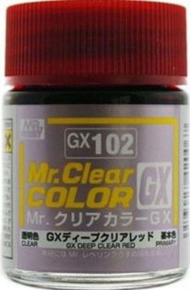 Mr Hobby - Gunze GX-102 Mr. Clear Color GX (18 ml) Deep Clear Red