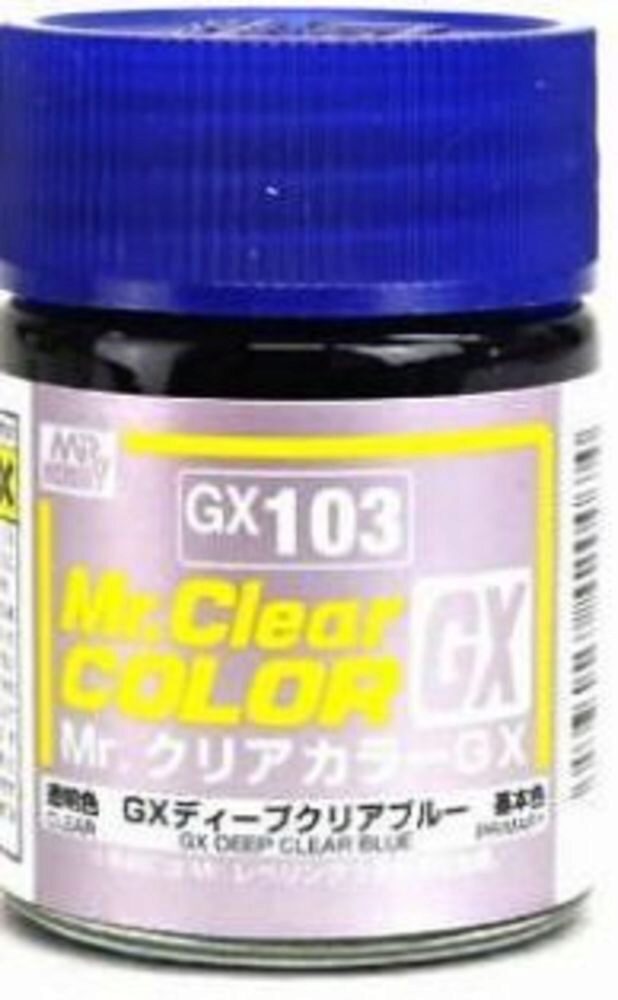 Mr Hobby - Gunze GX-103 Mr. Clear Color GX (18 ml) Deep Clear Blue