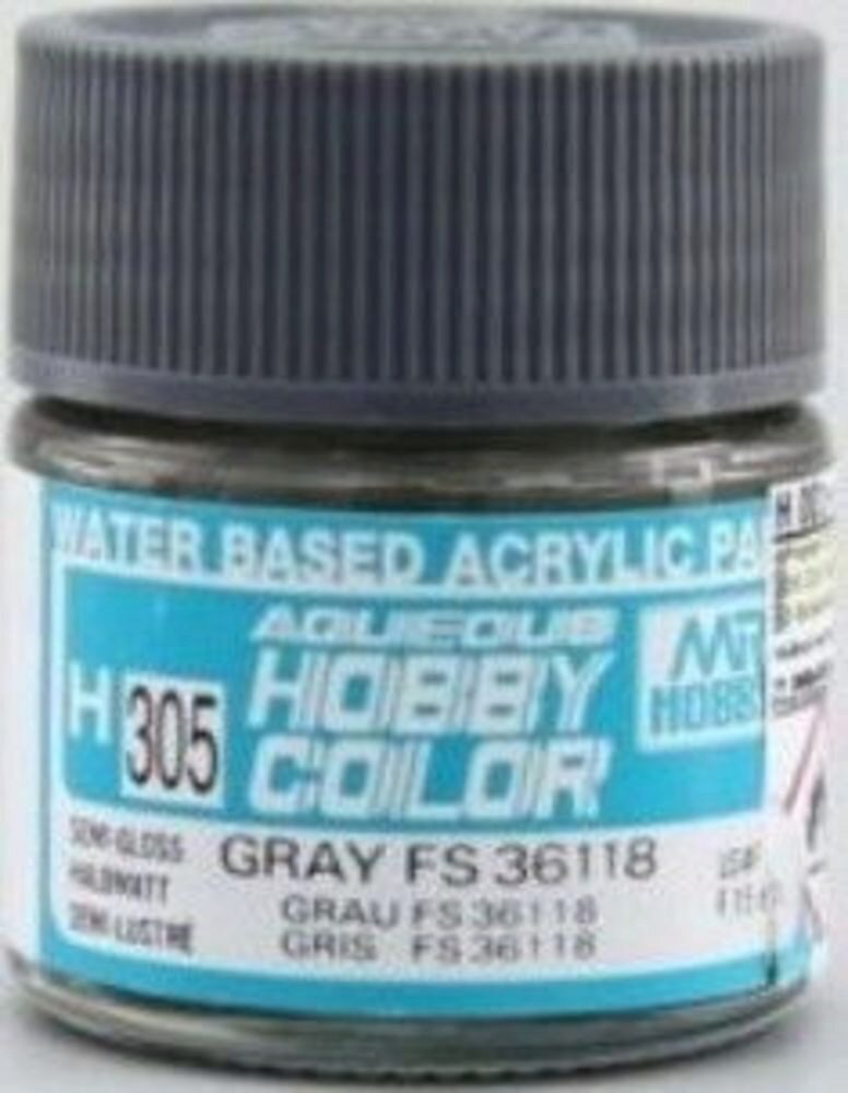 Mr Hobby - Gunze H-305 Aqueous Hobby Colors (10 ml) Gray seitenmatt