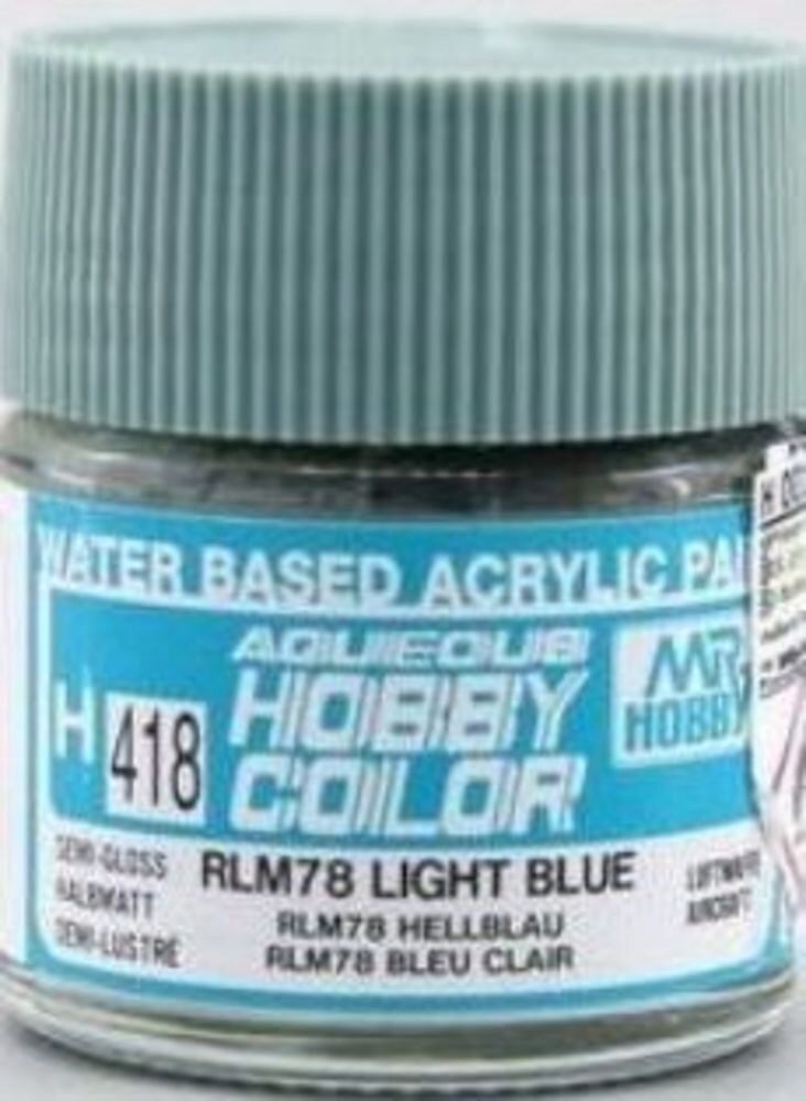 Mr Hobby - Gunze H-418 Aqueous Hobby Colors (10 ml) RLM78 Light Blue seitenmatt