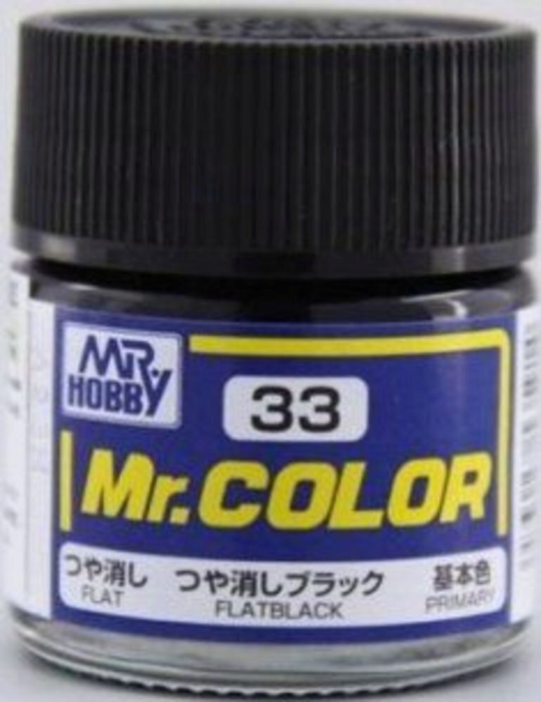 Mr Hobby - Gunze C-033 Mr. Color (10 ml) Flat Black matt