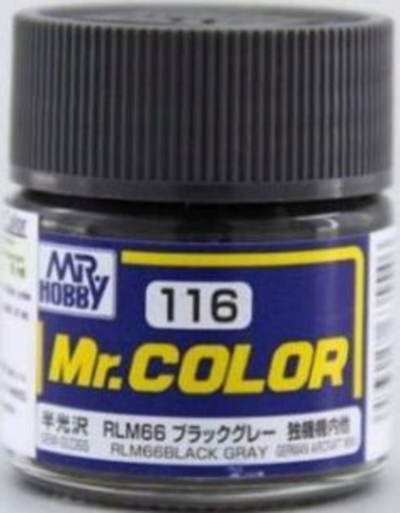Mr Hobby - Gunze C-116 Mr. Color (10 ml) RLM66 Black Gray seidenmatt