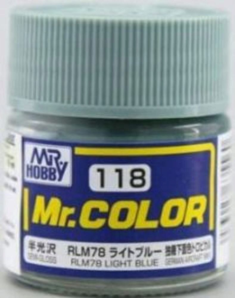 Mr Hobby - Gunze C-118 Mr. Color (10 ml) RLM78 Light Blue seidenmatt