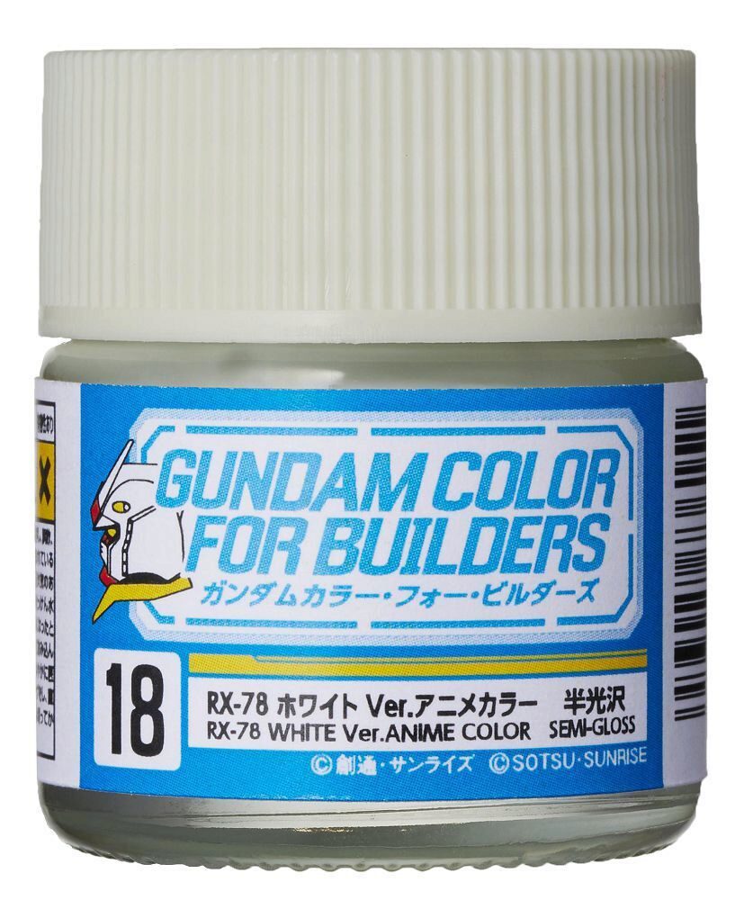 Mr Hobby - Gunze UG-18 Gundam Color For Builders (10ml) RX-78 WHITE Ver.