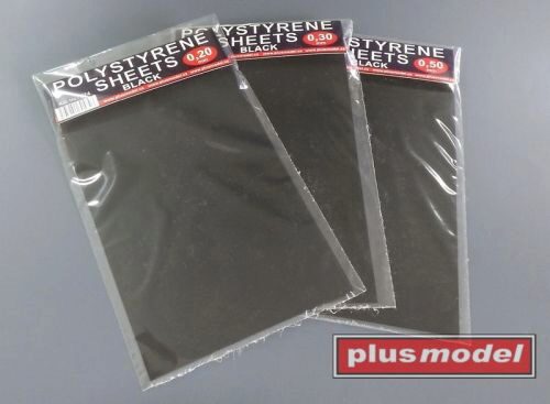 Plus model 576 Polystyrene sheets black 0,5