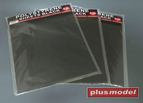 Plus model 577 Polystyrene sheets black 0,2 big