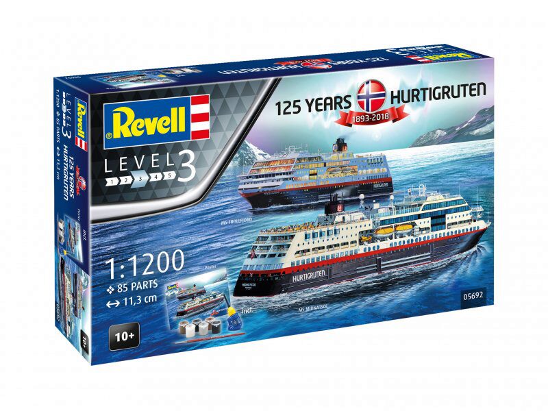 Revell 05692 Giftset 125 Years Hurtigruten TROLLFJORD&MIDNATSOL