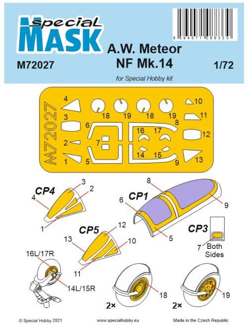 Special Hobby M72027 A.W. Meteor NF Mk.14 Mask