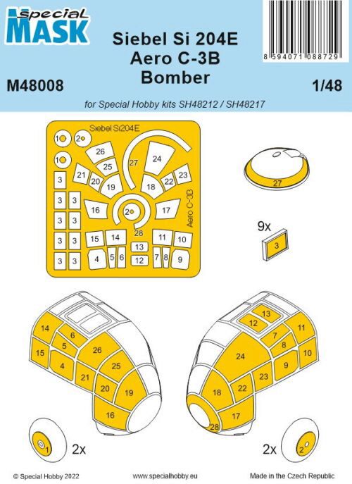 Special Hobby M48008 Siebel Si 204E/Aero C-3B Bomber MASK