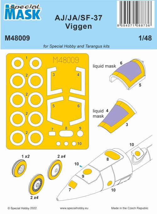 Special Hobby M48009 AJ/JA/SF-37 Viggen MASK