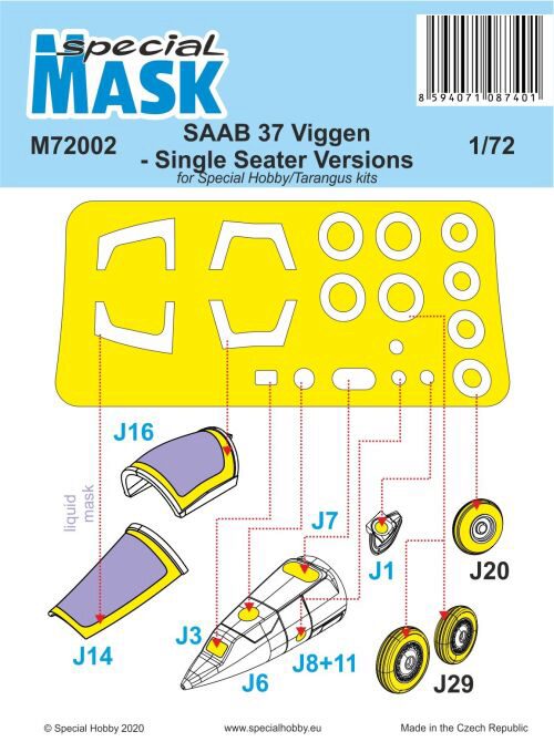 Special Hobby M72002 SAAB 37 Viggen Single Seater Mask