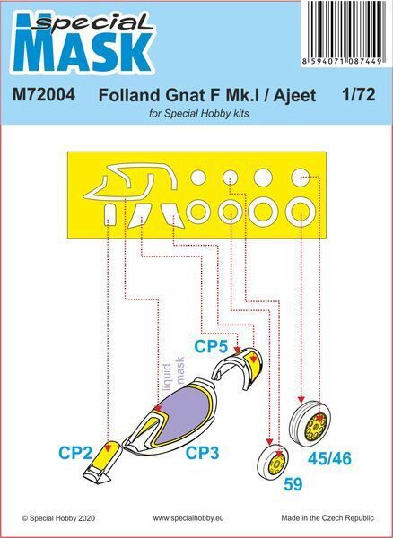 Special Hobby M72004 Folland Gnat/Ajeet Mask