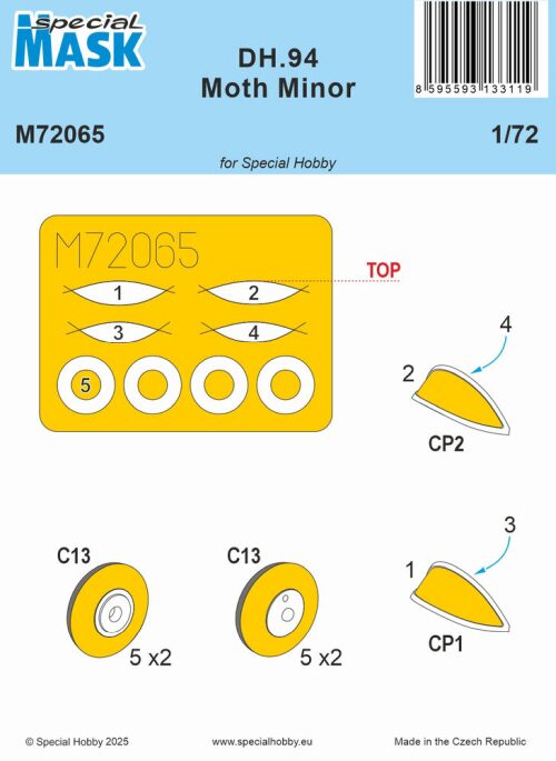 Special Hobby 100-M72065 DH.94 Moth Minor MASK