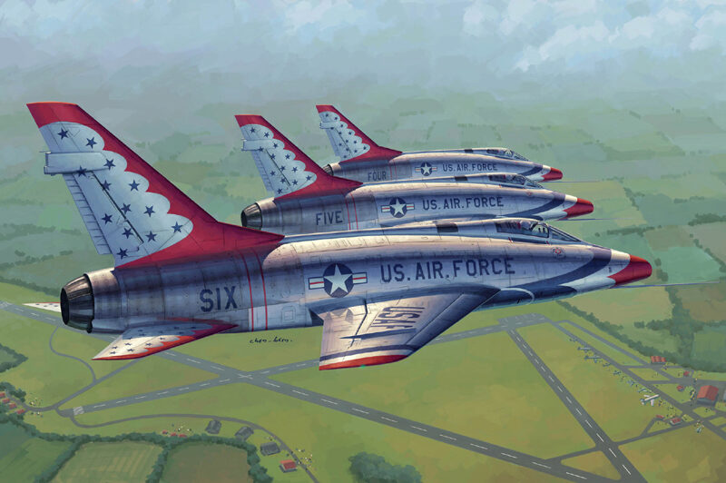 Trumpeter 02822 F-100D in Thunderbirds livery