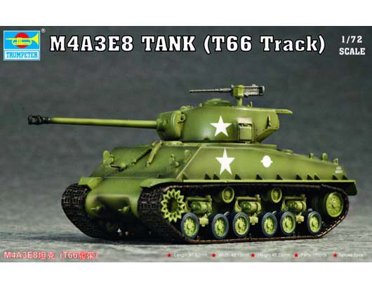 Trumpeter 07225 M4A3E8 Tank (T66 Track)