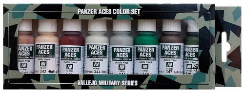 Vallejo 70129 Farb-Set, Set 6 - Panzer - Hauttöne und Tarnung, 8 x 17 ml