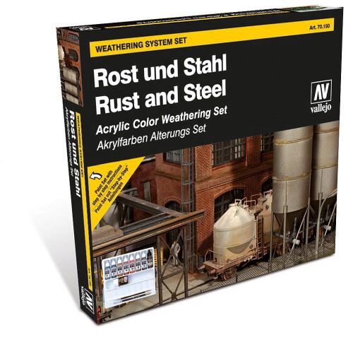 Vallejo 70150 Farb-Set, Rost & Stahl, 8 x 17 ml