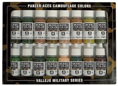 Vallejo 70179 Farbset, Panzer-Aces Tarnungen, 16 x 17 ml