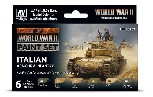 Vallejo 70209 Farb-Set, Italienische Panzerung & Infanterie, WWII