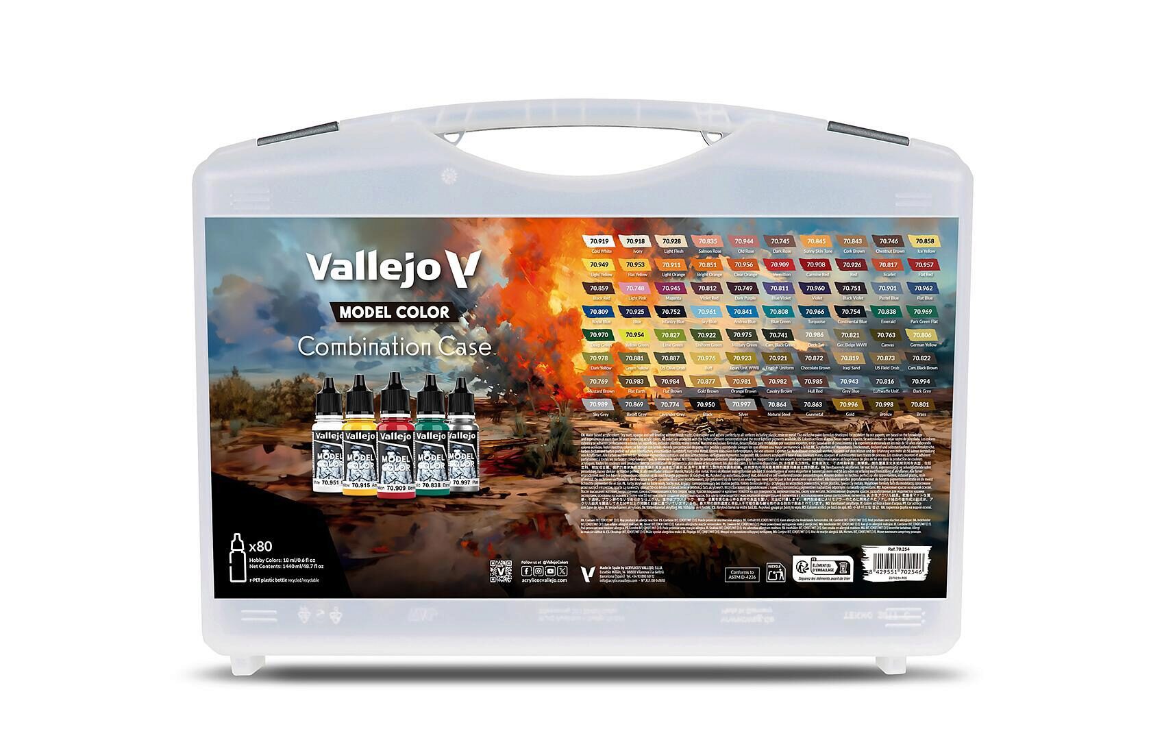 Vallejo 70254 Model Color Kombi-Set im Koffer, 80 x 18 ml
