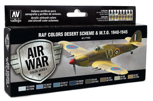 Vallejo 71163 Farb-Set, RAF Wüstentarnung WWII, 8 x 17 ml