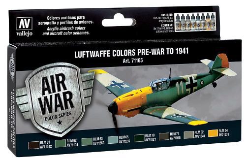 Vallejo 71165 Farb-Set, Luftwaffe, Vorkriegszeit bis 1941, 8 x 17 ml