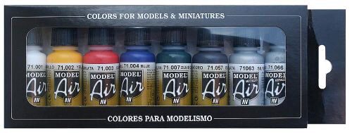 Vallejo 71174 Farb-Set, Basisfarben, 8 x 17 ml