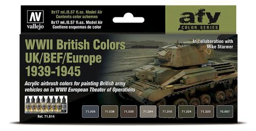 Vallejo 71614 Farb-Set, Britische Farben, Europa, WWII