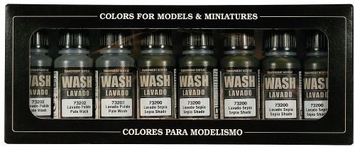 Vallejo 73998 Farb-Set, Washes, 8 x 17 ml, Game Color